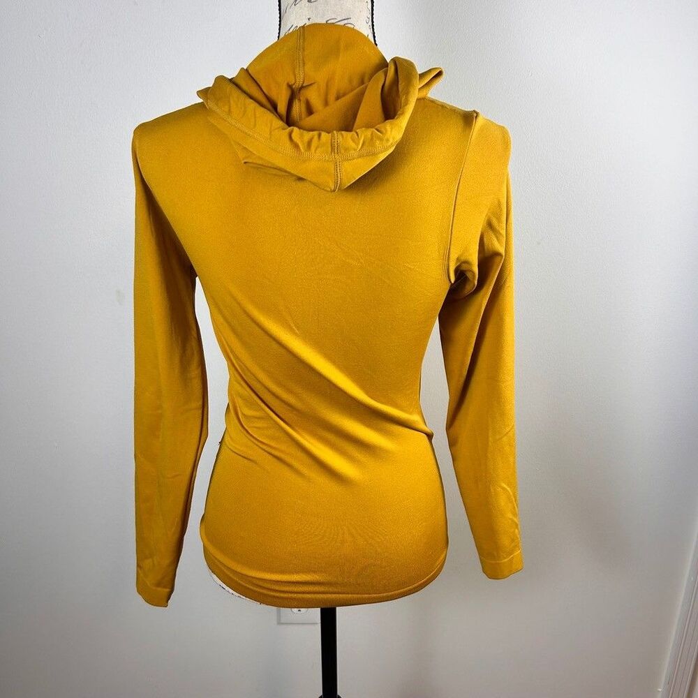 Unbranded Mustard Yellow Full Zip Hoodie Womens Small Activewear Sweatshirt - Picture 7 of 8